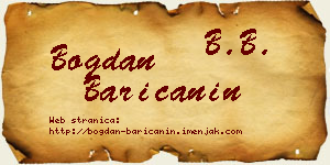 Bogdan Baričanin vizit kartica
